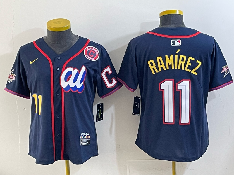 Youth Cleveland Indians #11 Ramirez Blue All star Nike 2025 MLB Jersey 005->youth mlb jersey->Youth Jersey